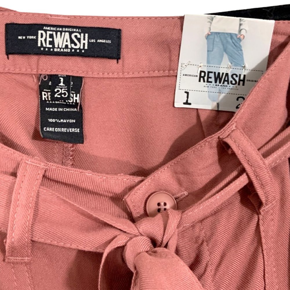 NWT Dusty Rose Pants with Tie Waist Belt - Picture 3 of 4